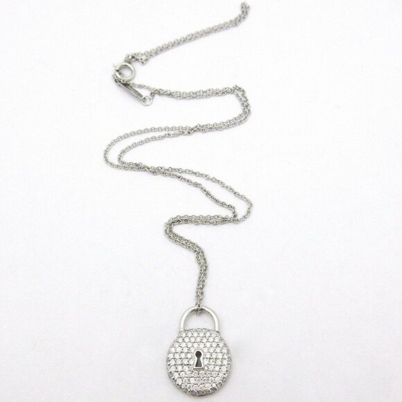 TIFFANY & CO ROUND PAVE DIAMOND LOCK NECKLACE - Picture 16 of 16